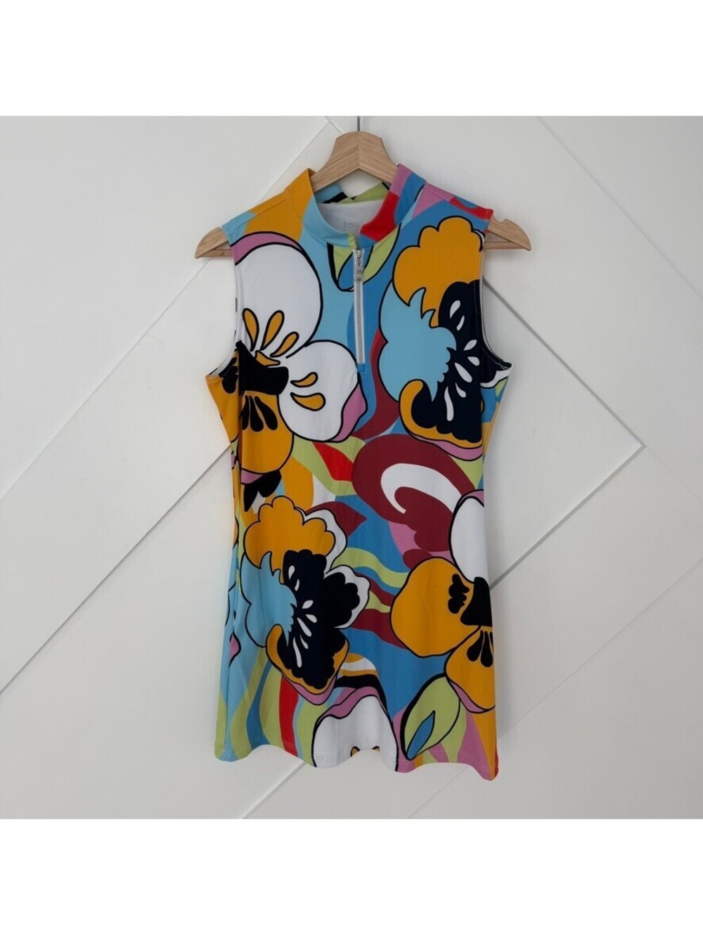 CEGOLFS Sleeveless 60s 70s Retro Floral Golf Tennis Pickleball Dress Size Small